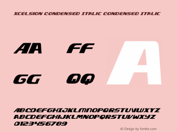 Xcelsion Condensed Italic Version 4.0; 2016;图片样张