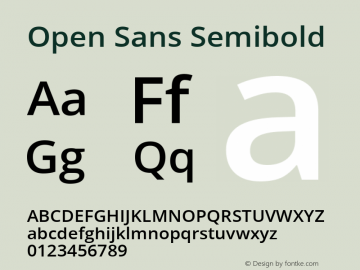 Open Sans Semibold Regular Version 1.10图片样张