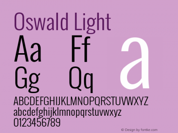 Oswald Light Version ; ttfautohint (v0.92.18-e454-dirty) -l 8 -r 50 -G 200 -x 0 -w 