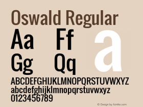 Oswald Regular Version 2.002; ttfautohint (v0.92.18-e454-dirty) -l 8 -r 50 -G 200 -x 0 -w 