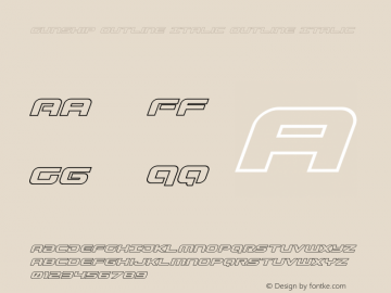 Gunship Outline Italic Outline Italic Version 5.00 August 1, 2016图片样张