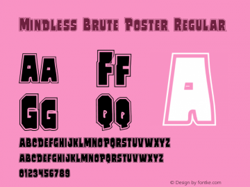 Mindless Brute Poster Version 1.00 August 1, 2016, initial release Font Sample