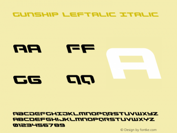 Gunship Leftalic Italic Version 5.00 August 1, 2016图片样张