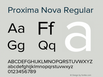 Proxima Nova Rg Regular Version 2.003 Font Sample