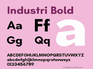 Industri-Bold Version 1.000 Font Sample