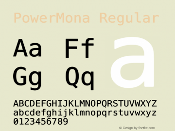 PowerMona Version 2.33 Font Sample