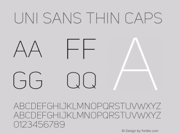 Uni Sans Thin CAPS Regular Version 001.029图片样张