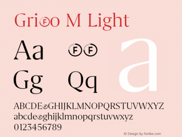 Grifo M Light Version 1.000;PS 001.000;hotconv 1.0.88;makeotf.lib2.5.64775图片样张