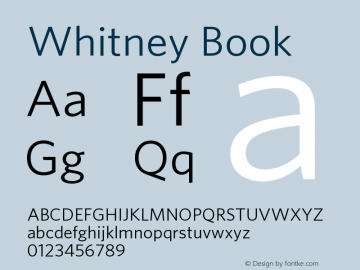 Whitney-Book Version 1.200 Pro Font Sample
