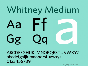 Whitney-Medium Version 1.200 Pro Font Sample