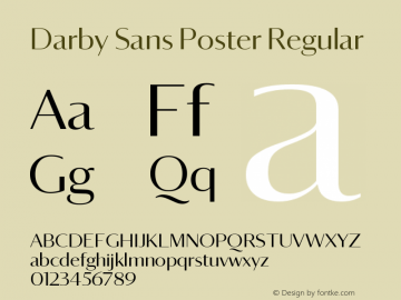 Darby Sans Poster Regular Version 1.001;PS 001.001;hotconv 1.0.72;makeotf.lib2.5.5900 Font Sample