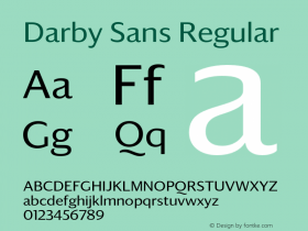 Darby Sans Regular Version 1.004;PS 001.001;hotconv 1.0.72;makeotf.lib2.5.5900 Font Sample