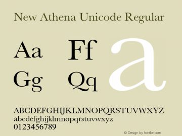 NewAthenaUnicode Version 4.020 Font Sample