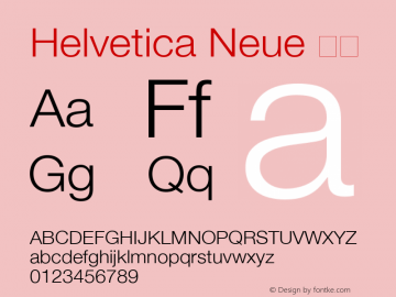 Helvetica Neue 细体 图片样张
