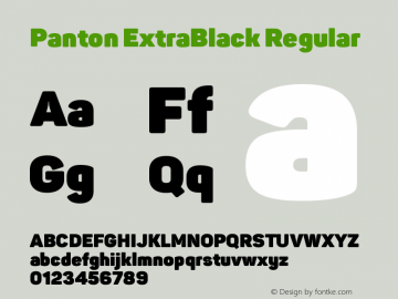 Panton-ExtraBlack Version 1.000 Font Sample