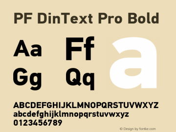 PF DinText Pro Bold Version 2.005 2005图片样张