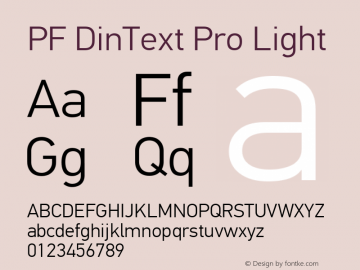 PFDinTextPro-Light Version 2.005 2005图片样张