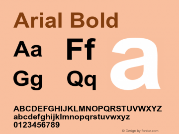 Arial Bold Version 3.00 Font Sample