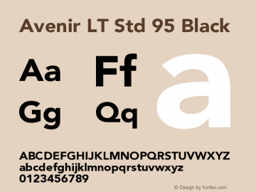 AvenirLTStd-Black OTF 1.029;PS 001.001;Core 1.0.33;makeotf.lib1.4.1585 Font Sample