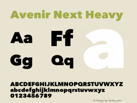 Avenir Next Heavy 12.0d1e9 Font Sample