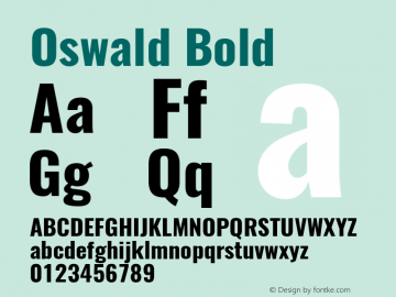 Oswald Bold Version 4.003 Font Sample