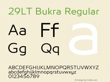 29LTBukra OTF 1.029;PS 001.002;Core 1.0.33;makeotf.lib1.4.1585 Font Sample