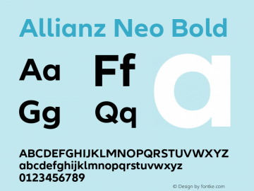 Allianz Neo Bold Version 1.10, build 7, g2.4.2 b987, s3 Font Sample