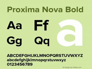 Proxima Nova Bold Version 2.003 Font Sample