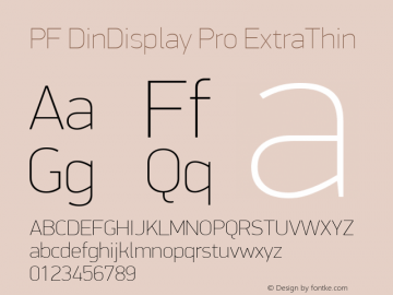 PFDinDisplayPro-ExtraThin Version 2.008 2005 Font Sample