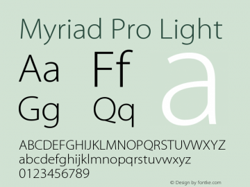 MyriadPro-Light OTF 1.006;PS 001.000;Core 1.0.23;hotunix 1.28图片样张