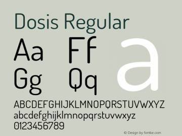 Dosis Regular Version 1.007 Font Sample