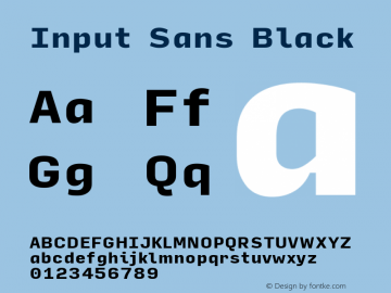 InputSans Black Version 0.000;PS 0.0;hotconv 1.0.72;makeotf.lib2.5.5900; ttfautohint (v0.9)图片样张