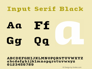 InputSerif Black Version 0.000;PS 0.0;hotconv 1.0.72;makeotf.lib2.5.5900; ttfautohint (v0.9)图片样张