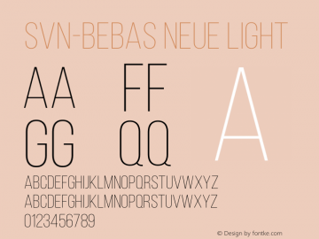 SVN-Bebas Neue Light Version 001.003图片样张