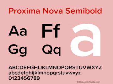 Proxima Nova Semibold Version 3.014;PS 003.014;hotconv 1.0.88;makeotf.lib2.5.64775图片样张