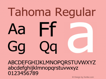 Tahoma Version 6.96 Font Sample