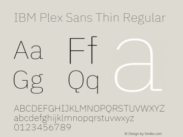 IBM Plex Sans Thin Version 2.1图片样张