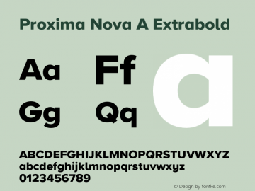 Proxima Nova A Extrabold Version 3.014;PS 003.014;hotconv 1.0.88;makeotf.lib2.5.64775图片样张