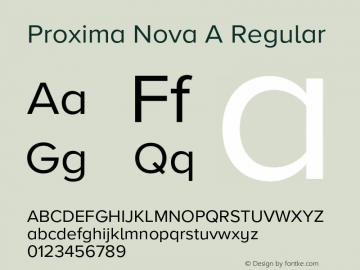 Proxima Nova A Version 3.014;PS 003.014;hotconv 1.0.88;makeotf.lib2.5.64775 Font Sample