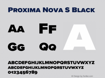Proxima Nova S Black Version 3.014;PS 003.014;hotconv 1.0.88;makeotf.lib2.5.64775 Font Sample
