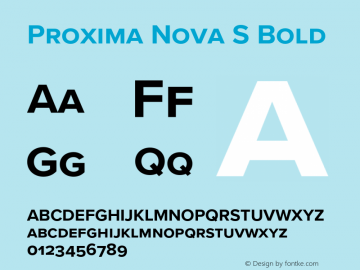 Proxima Nova S Bold Version 3.014;PS 003.014;hotconv 1.0.88;makeotf.lib2.5.64775 Font Sample