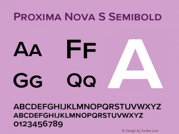 Proxima Nova S Semibold Version 3.014;PS 003.014;hotconv 1.0.88;makeotf.lib2.5.64775 Font Sample