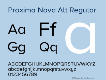 ProximaNovaA-Regular Version 2.001 Font Sample