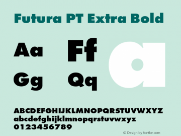 Futura PT Extra Bold Version 1.009图片样张