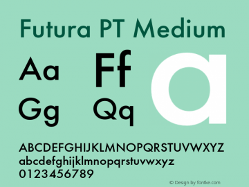 Futura PT Medium Version 1.009图片样张