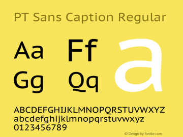 PT Sans Caption Version 2.004W OFL Font Sample