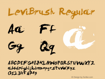LeviBrush Regular Macromedia Fontographer 4.1 4/1/04 Font Sample