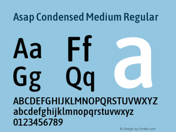 Asap Condensed Medium Version 1.008; ttfautohint (v1.6)图片样张