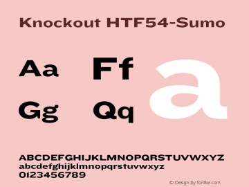 Knockout-HTF54-Sumo Version 001.000 Font Sample