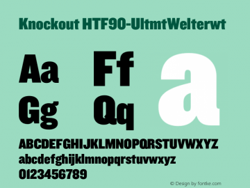 Knockout-HTF90-UltmtWelterwt Version 001.000 Font Sample